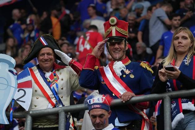 17 06 2024, Düsseldorf Arena, Düsseldorf, GER, EM UEFA 2024, Group D, Austria vs France, in the picture French fans in the stands Defodi 506 20240617 hbr 0138 Defodi-506