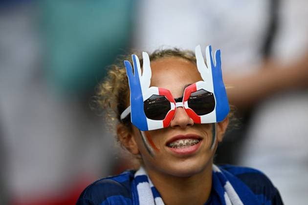 Fußball EURO 2024 Austria - France 8709826 17.06.2024 A France supporter is seen ahead of the UEFA EURO, EM, Europameisterschaft,Fussball 2024 Group D soccer match between Austria and France at the Duesseldorf Arena in Duesseldorf, Germany. Alexey Filippov Sputnik Dusseldorf Germany  Copyright: xAlexeyxFilippovx