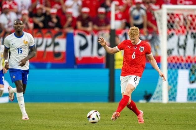 SOCCER - UEFA EURO, EM, Europameisterschaft,Fussball 2024 DUESSELDORF,GERMANY,17.JUN.24 - SOCCER - UEFA EURO 2024, group stage, Austria vs France. Image shows Nicolas Seiwald (AUT).  GEPAxpictures xJohannesxFriedl