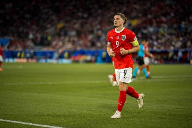 SOCCER - UEFA EURO, EM, Europameisterschaft,Fussball 2024 DUESSELDORF,GERMANY,17.JUN.24 - SOCCER - UEFA EURO 2024, group stage, Austria vs France. Image shows Marcel Sabitzer (AUT).  GEPAxpictures xJohannesxFriedl