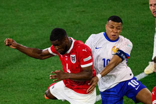 DUESSELDORF, GERMANY - 17 JUNE, 2024: Kylian Mbappe, The football match of EURO 2024 Austria vs France at Mercur Spiel Arena  Copyright: xVITALIIxKLIUIEVx