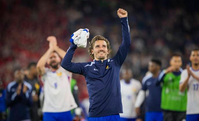 Duesseldorf, Germany 17th Jun 2024 Final jubilation Antoine Griezmann FRA Austria France Austria France 15 06 2024
