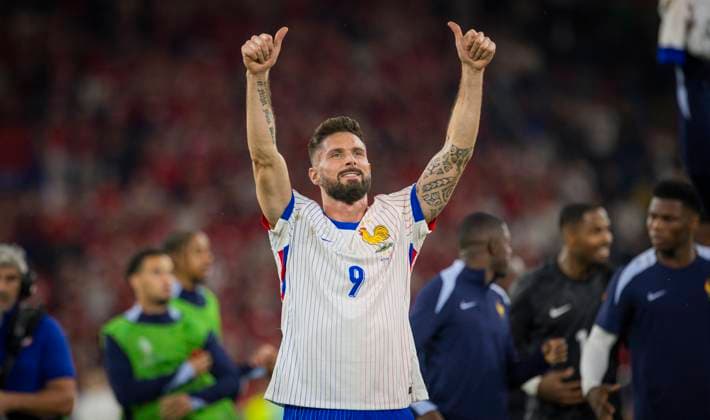 Duesseldorf, Germany 17th Jun 2024 Final jubilation Olivier Giroud FRA Austria France Austria France 15 06 2024
