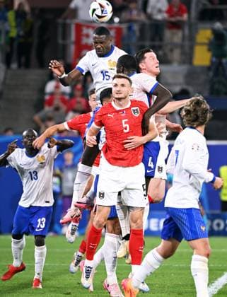 Football, European Championship, EURO 2024, Group D, Merkur Spiel Arena Düsseldorf Austria France 0 1 Marcus Thuram FRA , Stefan Posch AUT Action