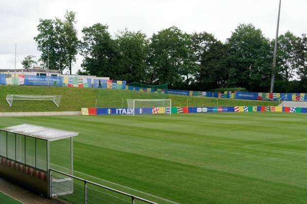 Henberg Stadion in Iserlohn, Germany, casa azzurri during UEFA EURO, EM, Europameisterschaft,Fussball 2024 - Italy press conference, PK, Pressekonferenz and Training session, UEFA European Football Championship in Iserlhon, Germany, June 17 2024  Copyright: xEmmanuelexMastrodonato IPAxSportx xx IPA_47223600 IPA_Agency_IPA47223600