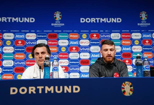 Vincenzo Montella (L) and Salih Ozcan... Turkish national team, Nationalteam coach Vincenzo Montella and football player Salih Özcan held a press conference, PK, Pressekonferenz in Dortmund, where they are for the Euro 2024 Championship, June 17, 2024. (Mehmet Topaloglu - Depo Photos) Copyright: MehmetxToplaoglux-xDepoxPhotos 18355669