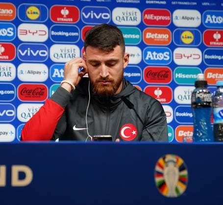 Salih Ozcan... Turkish national team, Nationalteam coach Vincenzo Montella and football player Salih Özcan held a press conference, PK, Pressekonferenz in Dortmund, where they are for the Euro 2024 Championship, June 17, 2024. (Mehmet Topaloglu - Depo Photos) Copyright: MehmetxToplaoglux-xDepoxPhotos 18355672