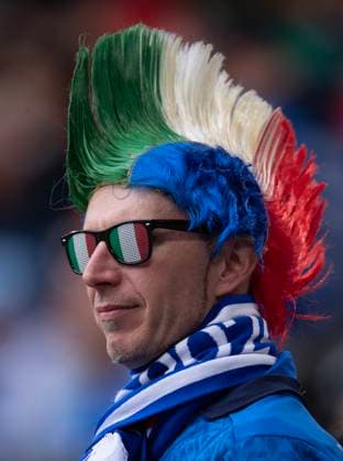 Italy v Albania: Group B - UEFA EURO, EM, Europameisterschaft,Fussball 2024 DORTMUND, GERMANY - JUNE 15: An Italian fan shows his support before the UEFA EURO 2024 group stage match between Italy and Albania at Football Stadium Dortmund on June 15, 2024 in Dortmund, Germany. Dortmund Football Stadium Dortmund North Rhine-Westphalia Germany Copyright: xVisionhausx 776079080