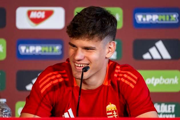 Milos Kerkez 11, Hungary at the press conference GER, Press conference Hungarian national team, Football, Euro, UEFA, 17 06 2024, GER, Press conference Hungarian national team, Football, Euro, UEFA, 17 06 2024 Weiler im Allgaeu Copyright: xEibner-Pressefoto FlorianxWolfx EP_FWF