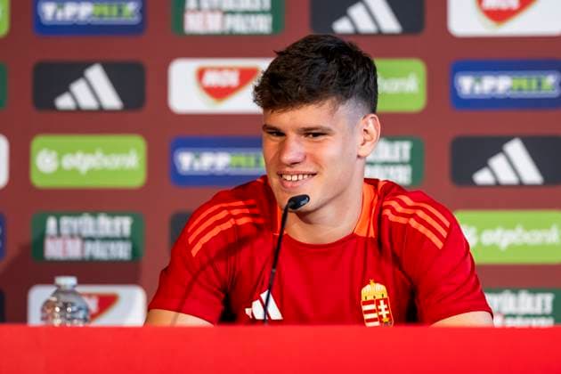 Milos Kerkez 11, Hungary at the press conference GER, Press conference Hungarian national team, Football, Euro, UEFA, 17 06 2024, GER, Press conference Hungarian national team, Football, Euro, UEFA, 17 06 2024 Weiler im Allgaeu Copyright: xEibner-Pressefoto FlorianxWolfx EP_FWF