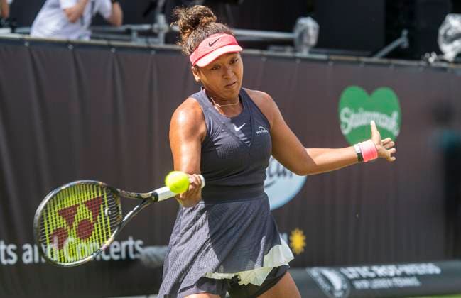 18 06 2024, WTA 500, Tennis, Women, ecotrans Ladies Open 2024, Berlin, Singles, 1 Round, Naomi Osaka Japan Qinwen Zheng China Naomi Osaka Japan Berlin Steffi Graf Stadion Berlin Germany