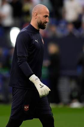 Serbia™s goalkeeper Vanja Milinkovic-Savic during the Euro 2024 soccer match between Serbia and England at the Arena AufSchalke, stadium, Gelsenkirchen, Germany - Sunday 16 , June , 2024. - Soccer .  Copyright: xFabioxFerrari LaPressex