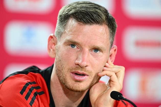 Belgium Media Activities - UEFA EURO, EM, Europameisterschaft,Fussball 2024 18 06 2024 FREIBERG AM NECKA, GERMANY - JUNE 18 : Vertonghen Jan defender of Belgium talking to the press during a press conference, PK, Pressekonferenz of the Belgian Red Devils at the UEFA EURO 2024 European Football Championship tournament on June 18, 2024 in Freiberg am Necka, Germany, 18 06 2024 Freiberg am Necka Germany  Copyright: xVincentxKalutx