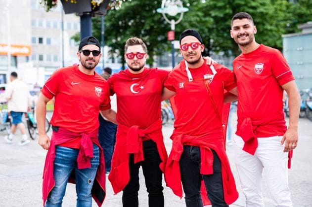 18 06 2024 Football, European Championship 2024 in Germany, fans in Dortmund Turkey Georgia Turkish fans in the city center at lunchtime before the match