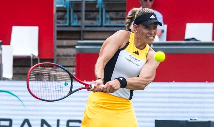 18 06 2024, WTA 500, Tennis, Women, ecotrans Ladies Open 2024, Berlin, Singles, 1 round, Angelique Kerber Germany Linda Noskova Czech Republic Angelique Kerber Germany Berlin Steffi Graf Stadion Berlin Germany
