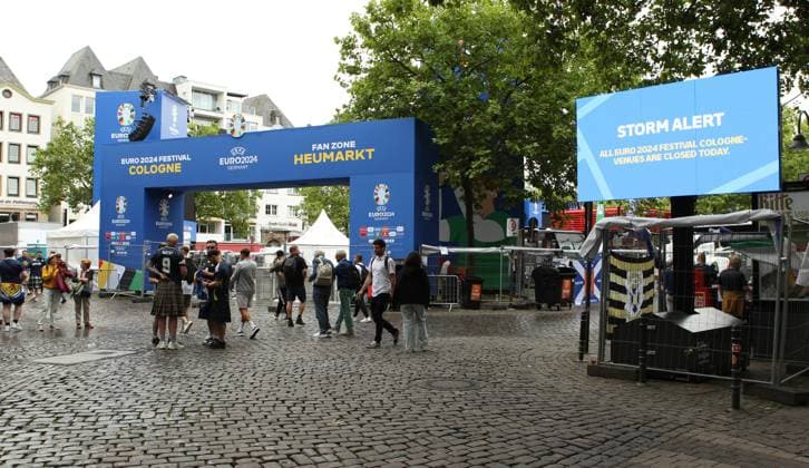 EURO 2024, fan zone in Cologne closed due to severe weather warning