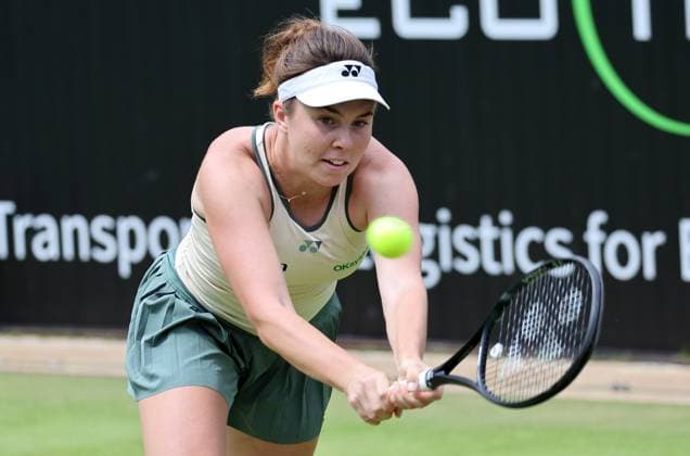 Berlin, 18 06 2024, Tennis ecotrans Ladies Open Berlin at Steffi Graf Stadium Women, Singles, Noskova Czech Republic Kerber Germany Linda Noskova Czech Republic returns a ball ecotrans Ladies Open Berlin 2024
