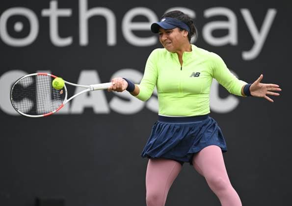 Heather Watson of Great Britain in action during her first round match Rothesay Classic Birmingham, Day 2, Tennis, Edgbaston Priory Club, Birmingham, UK - 18 June 2024  Copyright: xAnnaxGowthorpe Shutterstockx 14543313ag