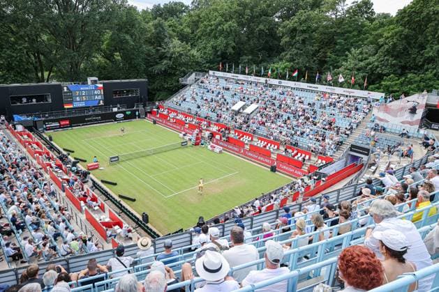 Spectators at the Steffi Graf Stadium during the match between Linda Noskova CZE and Angelique Kerber GER , ecotrans Ladies Open 2024, Berlin, LTTC Rot Weiß , 18 06 2024, Copyright: xClaudioxGärtnerx