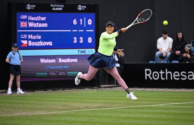 Heather Watson of Great Britain in action during her first round match Rothesay Classic Birmingham, Day 2, Tennis, Edgbaston Priory Club, Birmingham, UK - 18 June 2024  Copyright: xAnnaxGowthorpe Shutterstockx 14543313ar