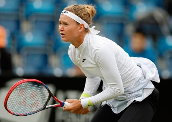 18th June 2024; Edgbaston Priory Club, Birmingham, England: Rothesay Tennis Classic Birmingham, Day 2; Marie Bouzkova (CZE) in her womens singles match against Heather Watson (GBR)  ActionPlus12656317 RogerxEvans
