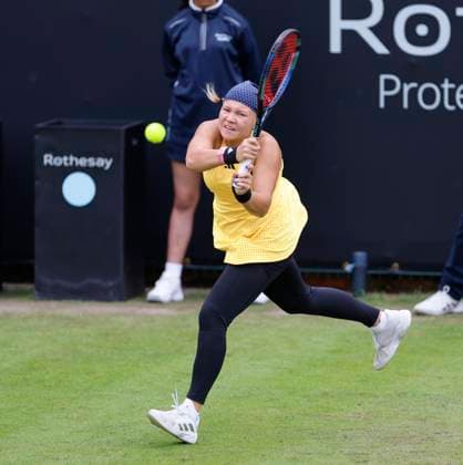 18th June 2024; Edgbaston Priory Club, Birmingham, England: Rothesay Tennis Classic Birmingham, Day 2; Diana Shnaider in her womens singles match against Amelia Rajecki (GBR)  ActionPlus12656324 RogerxEvans
