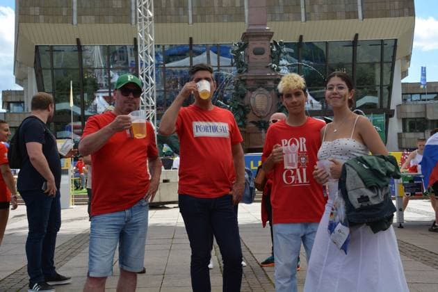 Portugal fans in the center of Leipzig during UEFA EURO, EM, Europameisterschaft,Fussball 2024 - Portugal vs Czech Republic, UEFA European Football Championship in Leipzig, Germany, June 18 2024  Copyright: xPasqualexGolia IPAxSportx xipa-ax xx IPA_47244415 IPA_Agency_IPA47244415