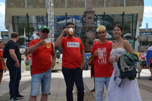 UEFA European Football Championship - UEFA EURO, EM, Europameisterschaft,Fussball 2024 - Portugal vs Czech Republic Portugal fans in the center of Leipzig during UEFA Euro 2024 - Portugal vs Czech Republic, UEFA European Football Championship in Leipzig, Germany, June 18 2024 Leipzig Germany  Copyright: xIPAxSport ABACAx