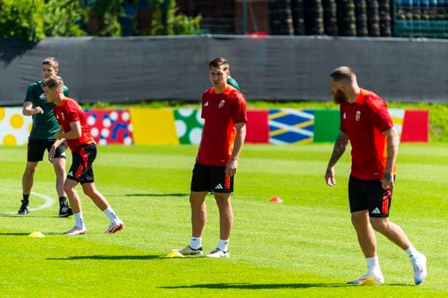 Final training session in Weiler before the match in Stuttgart against Germany with Willi Orban 6, Hungary Copyright: xx