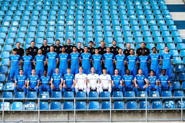Coach Christian Titz 1 FC Magdeburg 2 Soccer Bundesliga Season 2024 2025 Photo session 1 FC Magdeburg with new additions and team in the new home jersey at the AVNET Arena in Magdeburg Soccer,Man,Men,Germany,18 06 2024