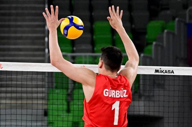 Volleyball, Nations League, Bulgarien - Türkei Ljubljana, Slovenia, June 18st 2024: Kaan Gurbuz of Turkey in action during the FIVB Men s Volleyball Nations League match between Bulgaria and Turkey at Arena Stozice, Ljubljana, Slovenia. (Igor Kupljenik SPP) Copyright: xIgorxKupljenikx xSPPx spp-en-IgKuSp-IKO_0406