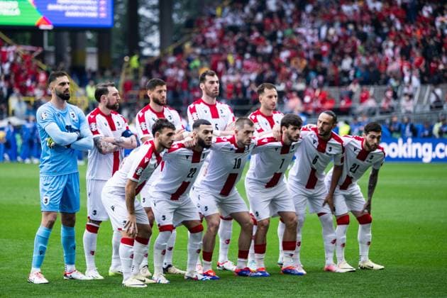 240618 The starting eleven of Georgia ahead of the UEFA Euro 2024 Football Championship match between Türkiye and Georgia on June 18, 2024 in Dortmund Photo Jesper Zerman BILDBYRAN kod JZ JZ0541 fotboll football soccer fotballs em europamästerskap em uefa euro uefa european football championship euro 2024 türkiye georgien georgia bbeng turkiet turkey  Copyright: JESPERxZERMAN BB240618JZ038