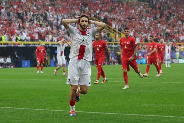 Turkey v Georgia Euro 2024 18 06 2024. Group F Khvicha Kvaratskhelia of Georgia reacts to the near miss during the Euro 2024 match between Turkey and Georgia at BVB Stadion, Dortmund, Germany on 18 June 2024. Dortmund BVB Stadion Greater London Germany Editorial use only , Copyright: xNigelxKeenex PSI-19820-0006