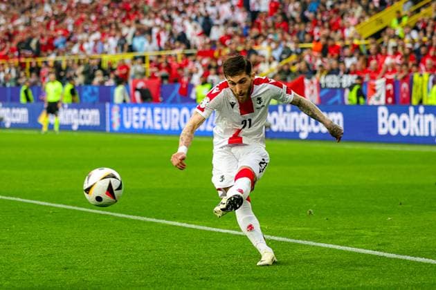 Turkey v Georgia Euro 2024 18 06 2024. Group F Giorgi Tsitaishvili of Georgia shoots towards the goal during the Euro 2024 match between Turkey and Georgia at BVB Stadion, Dortmund, Germany on 18 June 2024. Editorial use only , Copyright: xNigelxKeenex PSI-19820-0008