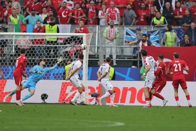 Turkey v Georgia Euro 2024 18 06 2024. Group F Goal 1-0 Mert Muldur of Turkey scores a goal during the Euro 2024 match between Turkey and Georgia at BVB Stadion, Dortmund, Germany on 18 June 2024. Dortmund BVB Stadion Greater London Germany Editorial use only , Copyright: xNigelxKeenex PSI-19820-0011