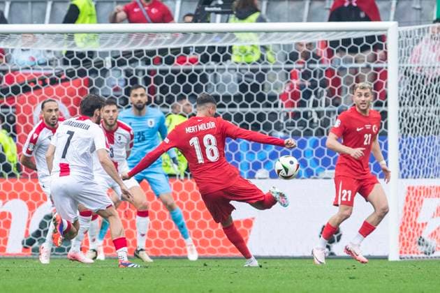UEFA EURO 2024 Turkey Georgia 18 06 2024 Mert Müldür Turkey, 18 scores the goal to 1 0 UEFA EURO 2024 Turkey Georgia Stadion Dortmund, Dortmund on 18 06 2024 Copyright: xBEAUTIFULxSPORTS Meuselx
