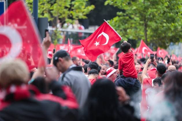 18 06 2024, Football, European Championship 2024, EM2024, Turkey Georgia, Turkey fans celebrate in Dortmund, Dortmund city center NRW Germany xRHR PHOTO ENx Copyright: DennisxEwert RHR-FOTOx RHR-FOTO DE