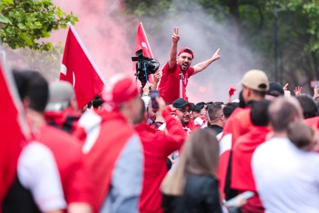 18 06 2024, Football, European Championship 2024, EM2024, Turkey Georgia, Turkey fans celebrate in Dortmund, Dortmund city center NRW Germany xRHR PHOTO ENx Copyright: DennisxEwert RHR-FOTOx RHR-FOTO DE