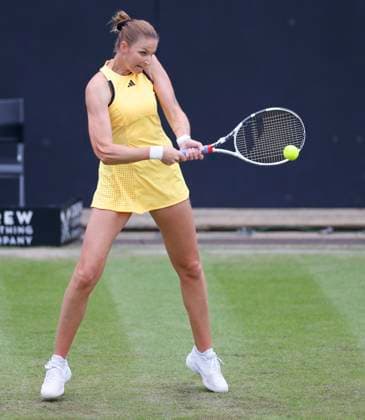 18th June 2024; Edgbaston Priory Club, Birmingham, England: Rothesay Tennis Classic Birmingham, Day 2; Karolina Pliskova (CZE) in her womens singles match against Caroline Dolehide (USA)  ActionPlus12656436 RogerxEvans