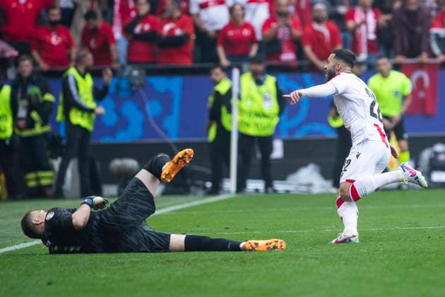 UEFA EURO 2024 Turkey Georgia 18 06 2024 Georges Mikautadze Georgia, 22 cheers after his goal UEFA EURO 2024 Turkey Georgia Dortmund Stadium, Dortmund on 18 06 2024 Copyright: xBEAUTIFULxSPORTS Meuselx