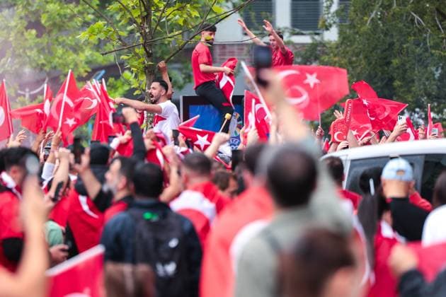 18 06 2024, Football, European Championship 2024, EM2024, Turkey Georgia, Turkey fans celebrate in Dortmund, Dortmund city center NRW Germany xRHR PHOTO ENx Copyright: DennisxEwert RHR-FOTOx RHR-FOTO DE