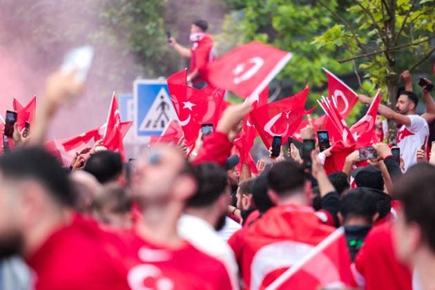 18 06 2024, Football, European Championship 2024, EM2024, Turkey Georgia, Turkey fans celebrate in Dortmund, Dortmund city center NRW Germany xRHR PHOTO ENx Copyright: DennisxEwert RHR-FOTOx RHR-FOTO DE