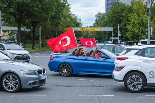 18 06 2024, Football, European Championship 2024, EM2024, Turkey Georgia, Turkey fans celebrate in Dortmund, Dortmund city center NRW Germany xRHR PHOTO ENx Copyright: DennisxEwert RHR-FOTOx RHR-FOTO DE