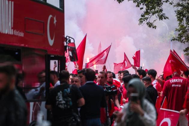18 06 2024, Football, European Championship 2024, EM2024, Turkey Georgia, Turkey fans celebrate in Dortmund, Dortmund city center NRW Germany xRHR PHOTO ENx Copyright: DennisxEwert RHR-FOTOx RHR-FOTO DE