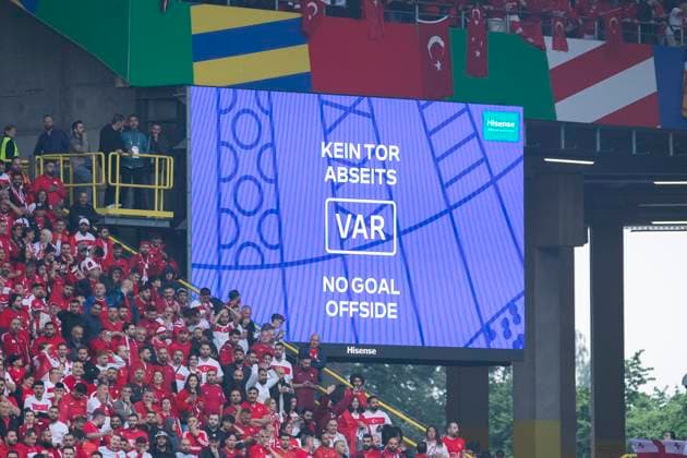UEFA EURO 2024 Turkey Georgia 18 06 2024 Turkeys second goal disallowed by VAR UEFA EURO 2024 Turkey Georgia Stadium Dortmund, Dortmund on 18 06 2024 Copyright: xBEAUTIFULxSPORTS Meuselx