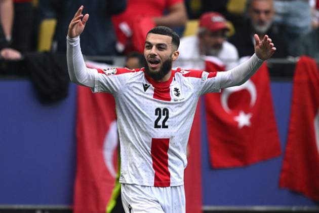 Mg Dortmund (Germania) 18 06 2024 - Euro 2024 Turchia-Georgia foto Matteo Gribaudi Image nella foto: esultanza gol Georges Mikautadze 