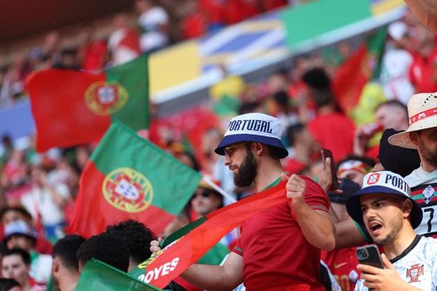 Leipzig Stadium Leipzig, Tuesday, June 18, 2024 UEFA EURO 2024 Germany, Group F stage Matchday 1 Group F Portugal Czechia, Portugal Fans,atmosphere, scarves, jerseys, emotions Copyright: JoaquimxFerreira