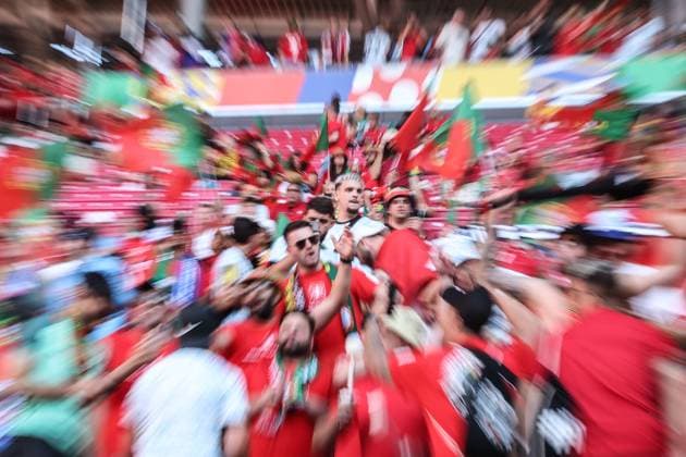 Leipzig Stadium Leipzig, Tuesday, June 18, 2024 UEFA EURO 2024 Germany, Group F stage Matchday 1 Group F Portugal Czechia, Portugal Fans,atmosphere, scarves, jerseys, emotions Copyright: JoaquimxFerreira