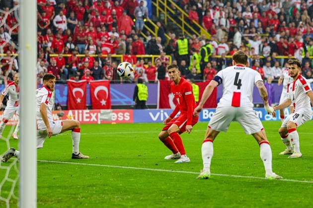 Turkey v Georgia Euro 2024 18 06 2024. Group F Mert Muldur of Turkey shoots towards the goal during the Euro 2024 match between Turkey and Georgia at BVB Stadion, Dortmund, Germany on 18 June 2024. Editorial use only , Copyright: xNigelxKeenex PSI-19820-0024
