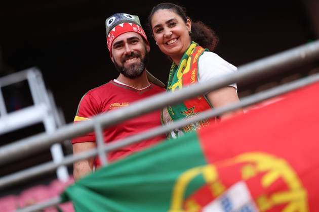 Leipzig Stadium Leipzig, Tuesday, June 18, 2024 UEFA EURO 2024 Germany, Group F stage Matchday 1 Group F Portugal Czechia, Portugal Fans,Mood, Scarves, Shirts, Emotionens Copyright: JoaquimxFerreira